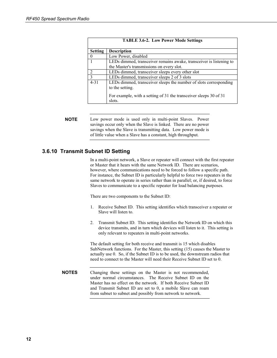 10 transmit subnet id setting | Campbell Scientific RF450 Spread Spectrum Radio User Manual | Page 18 / 42