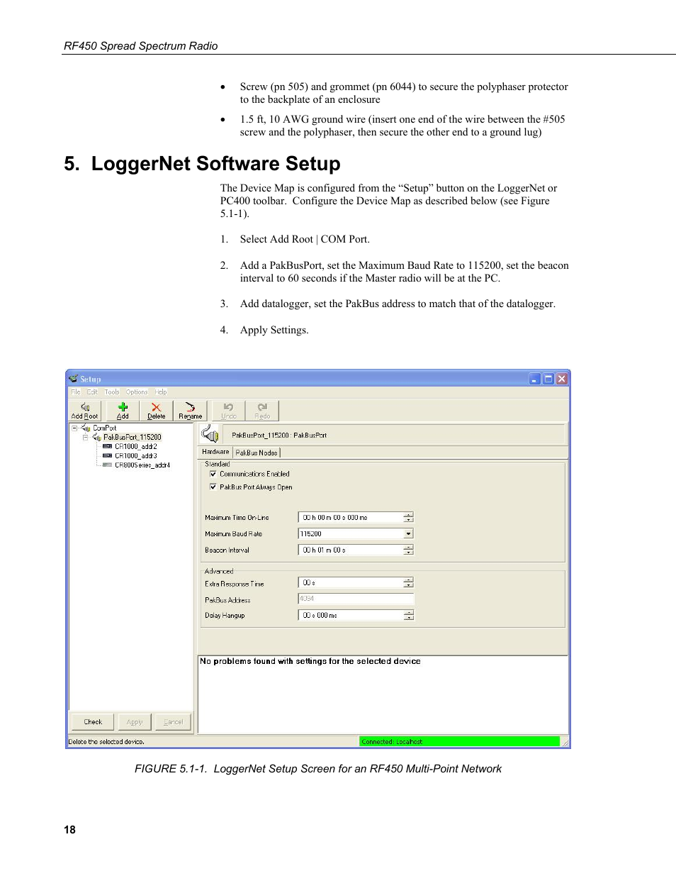 Loggernet software setup | Campbell Scientific RF450 Spread Spectrum Radio User Manual | Page 24 / 42