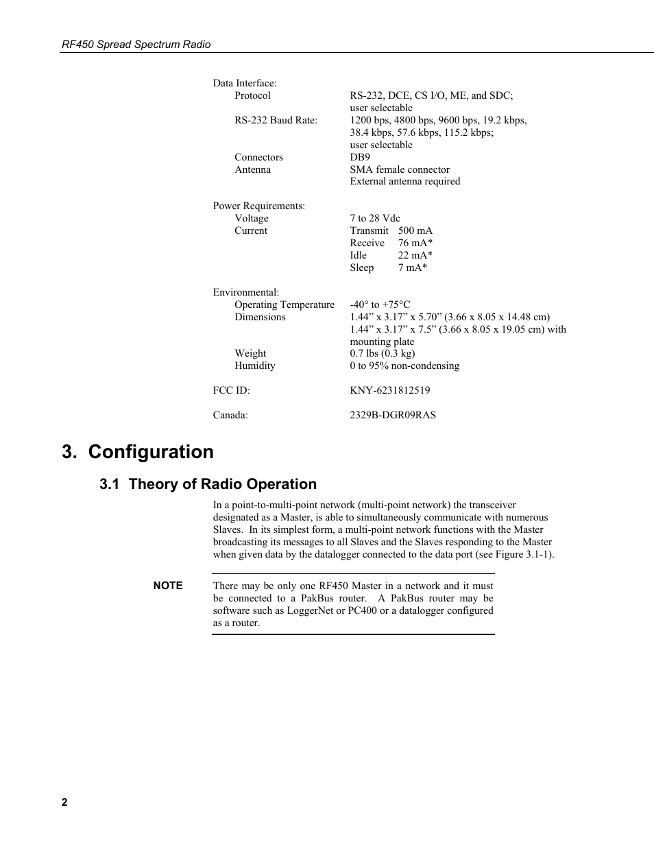 Configuration, 1 theory of radio operation | Campbell Scientific RF450 Spread Spectrum Radio User Manual | Page 8 / 42