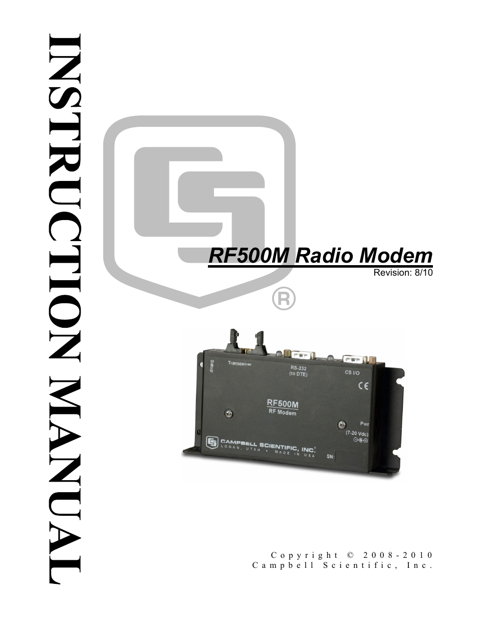Campbell Scientific RF500M Radio Modem User Manual | 36 pages