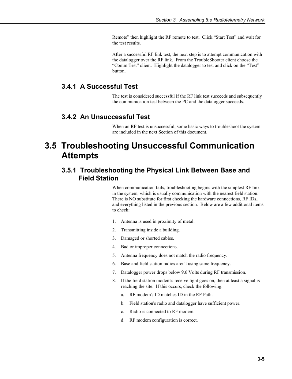 1 a successful test, 2 an unsuccessful test | Campbell Scientific RF500M Radio Modem User Manual | Page 19 / 36