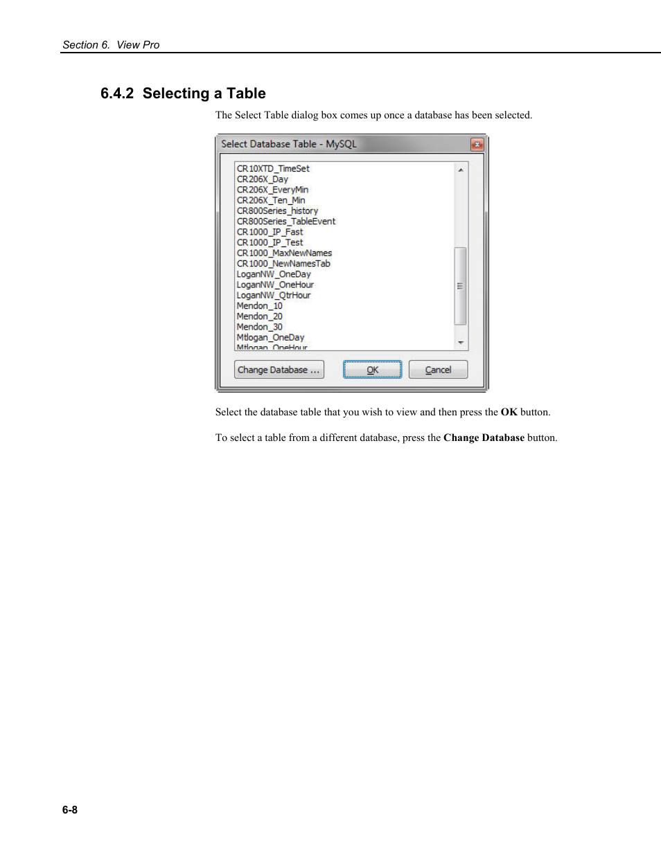 2 selecting a table | Campbell Scientific RTDAQ Software User Manual | Page 126 / 368