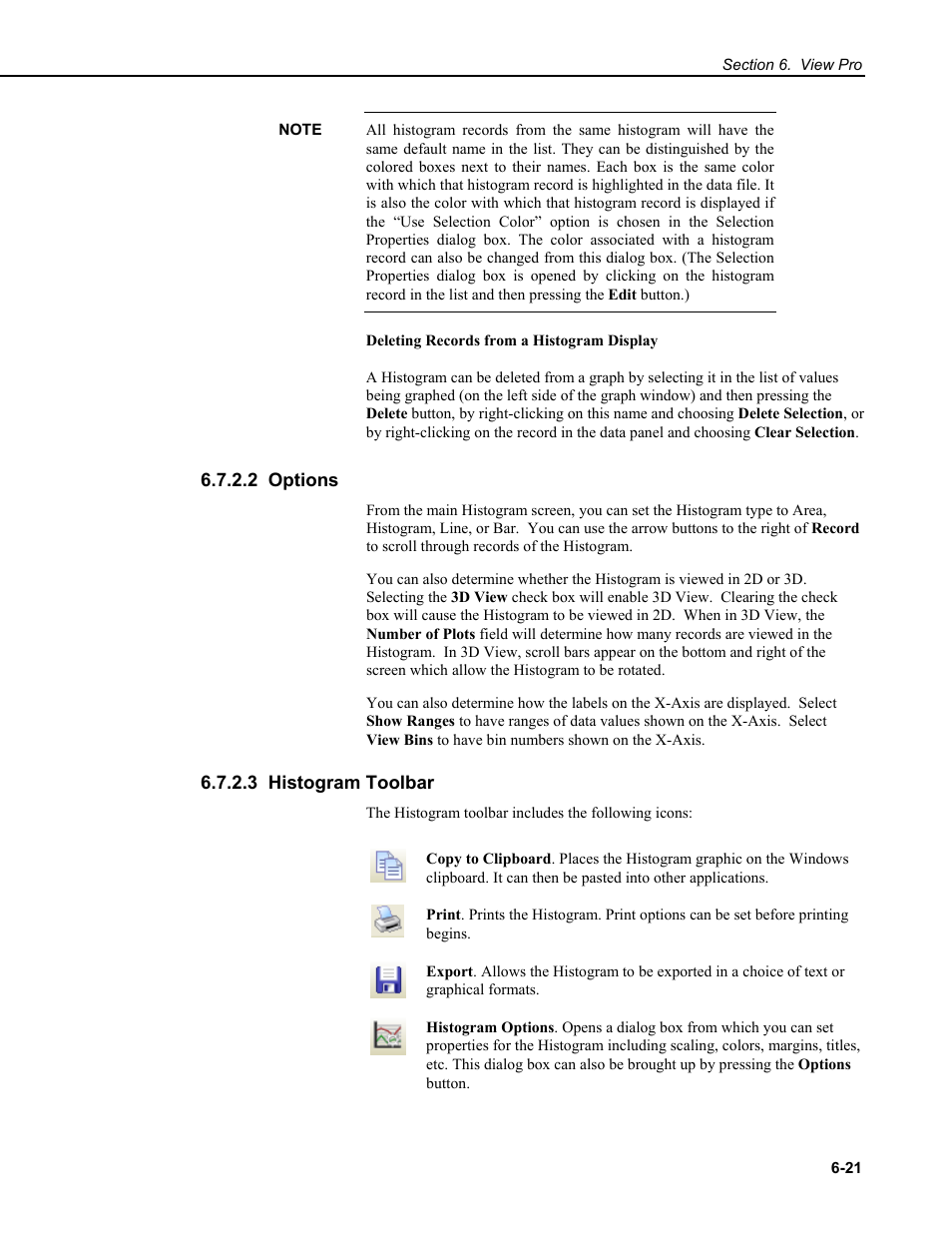 2 options, 3 histogram toolbar | Campbell Scientific RTDAQ Software User Manual | Page 139 / 368