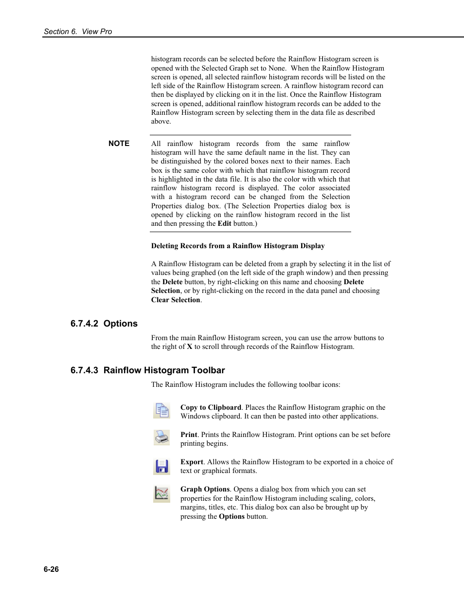 2 options, 3 rainflow histogram toolbar | Campbell Scientific RTDAQ Software User Manual | Page 144 / 368