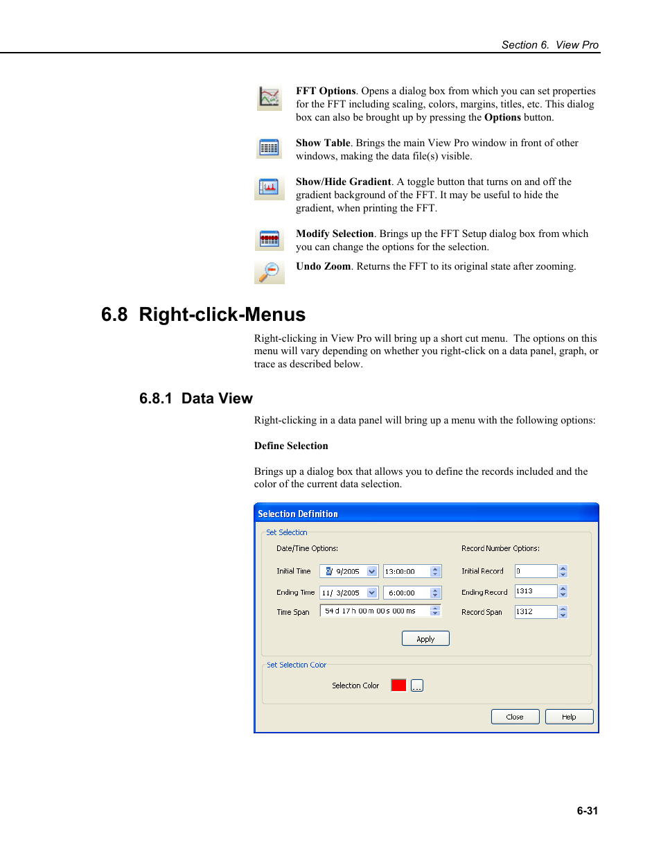 8 right-click-menus, 1 data view | Campbell Scientific RTDAQ Software User Manual | Page 149 / 368