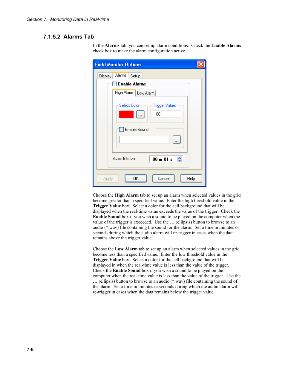 2 alarms tab | Campbell Scientific RTDAQ Software User Manual | Page 158 / 368