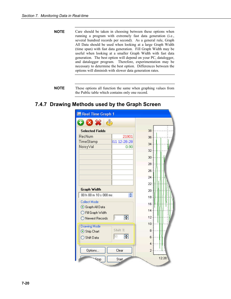 7 drawing methods used by the graph screen | Campbell Scientific RTDAQ Software User Manual | Page 172 / 368