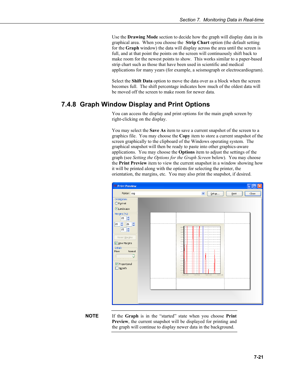 8 graph window display and print options | Campbell Scientific RTDAQ Software User Manual | Page 173 / 368