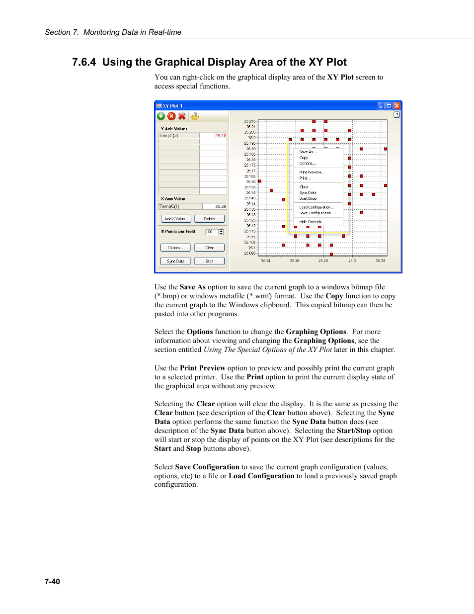 4 using the graphical display area of the xy plot | Campbell Scientific RTDAQ Software User Manual | Page 192 / 368
