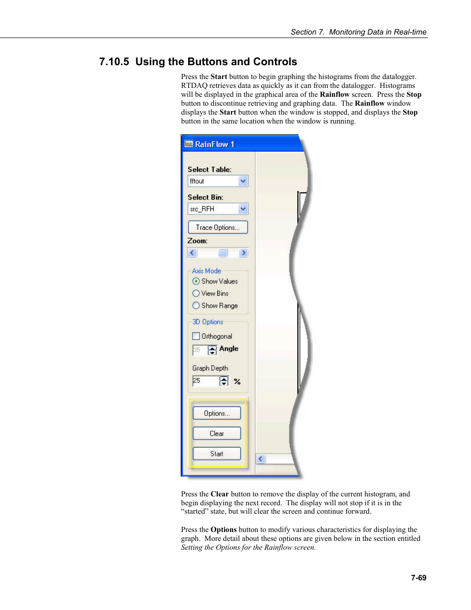 5 using the buttons and controls | Campbell Scientific RTDAQ Software User Manual | Page 221 / 368