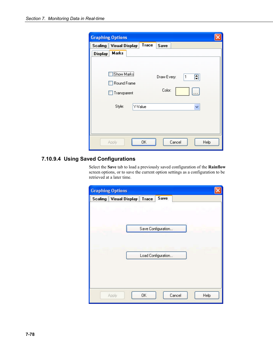 4 using saved configurations | Campbell Scientific RTDAQ Software User Manual | Page 230 / 368