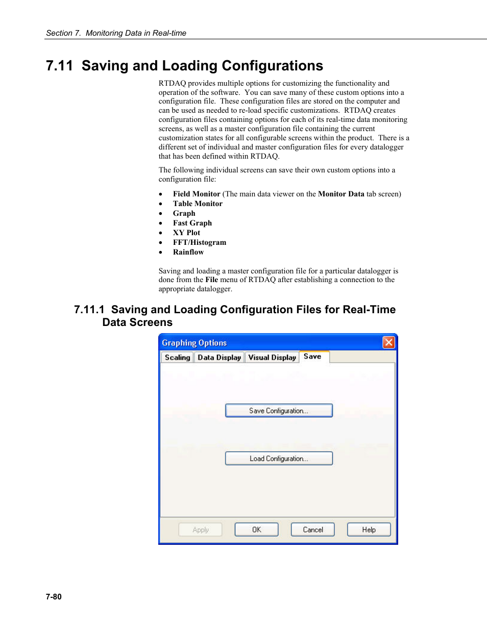 11 saving and loading configurations, 11 saving and, Loading configurations | Campbell Scientific RTDAQ Software User Manual | Page 232 / 368