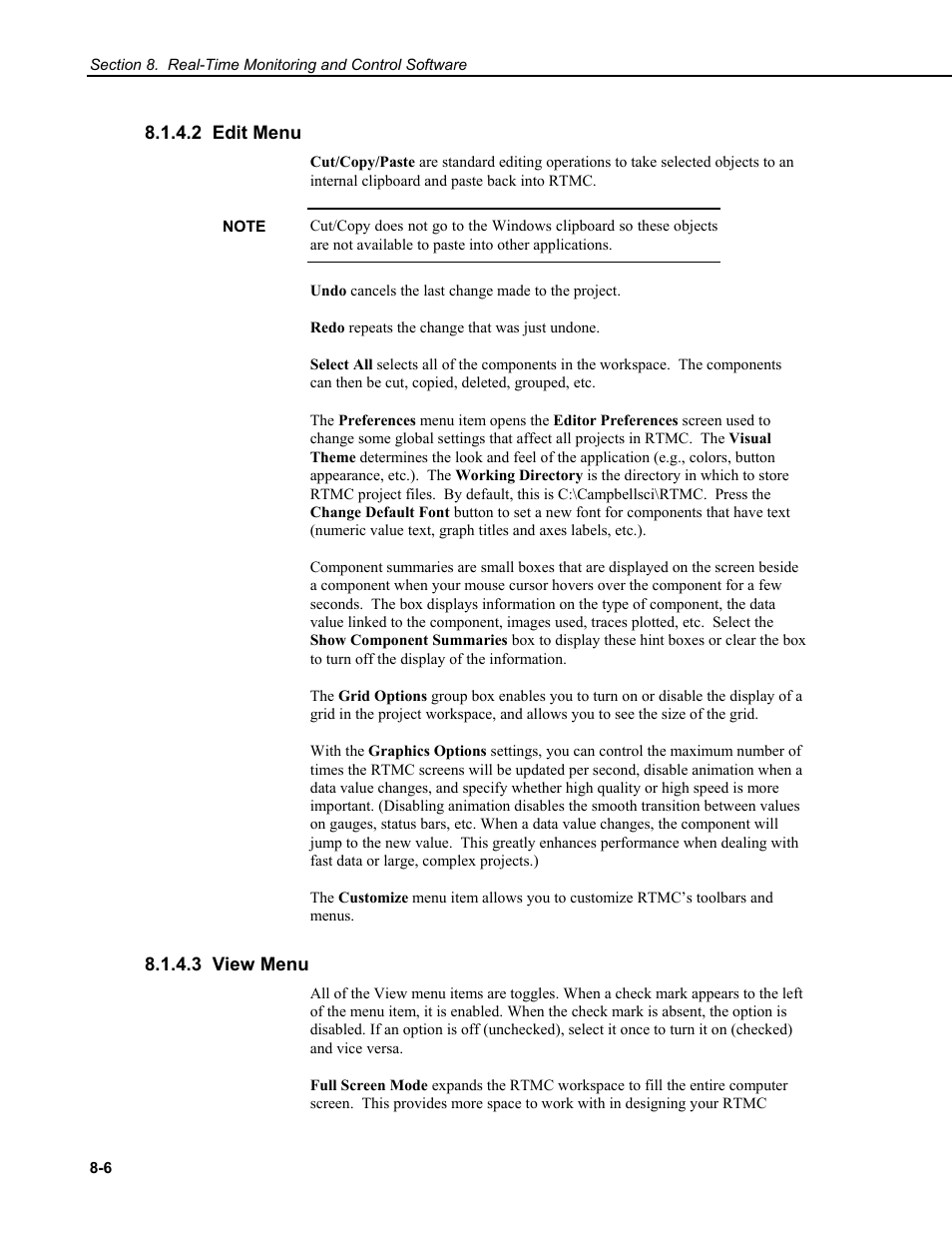 2 edit menu, 3 view menu | Campbell Scientific RTDAQ Software User Manual | Page 240 / 368