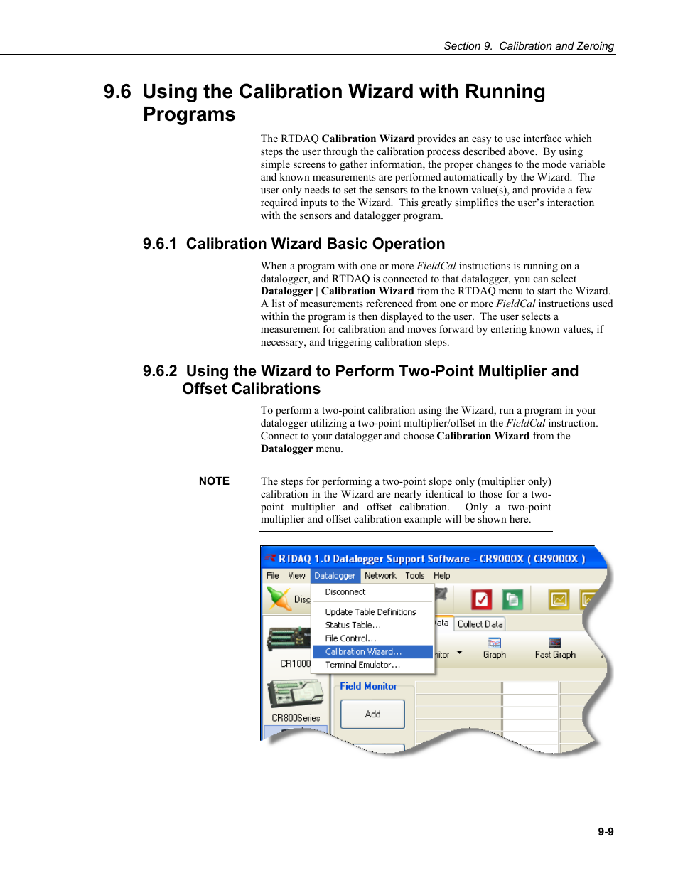 1 calibration wizard basic operation | Campbell Scientific RTDAQ Software User Manual | Page 263 / 368