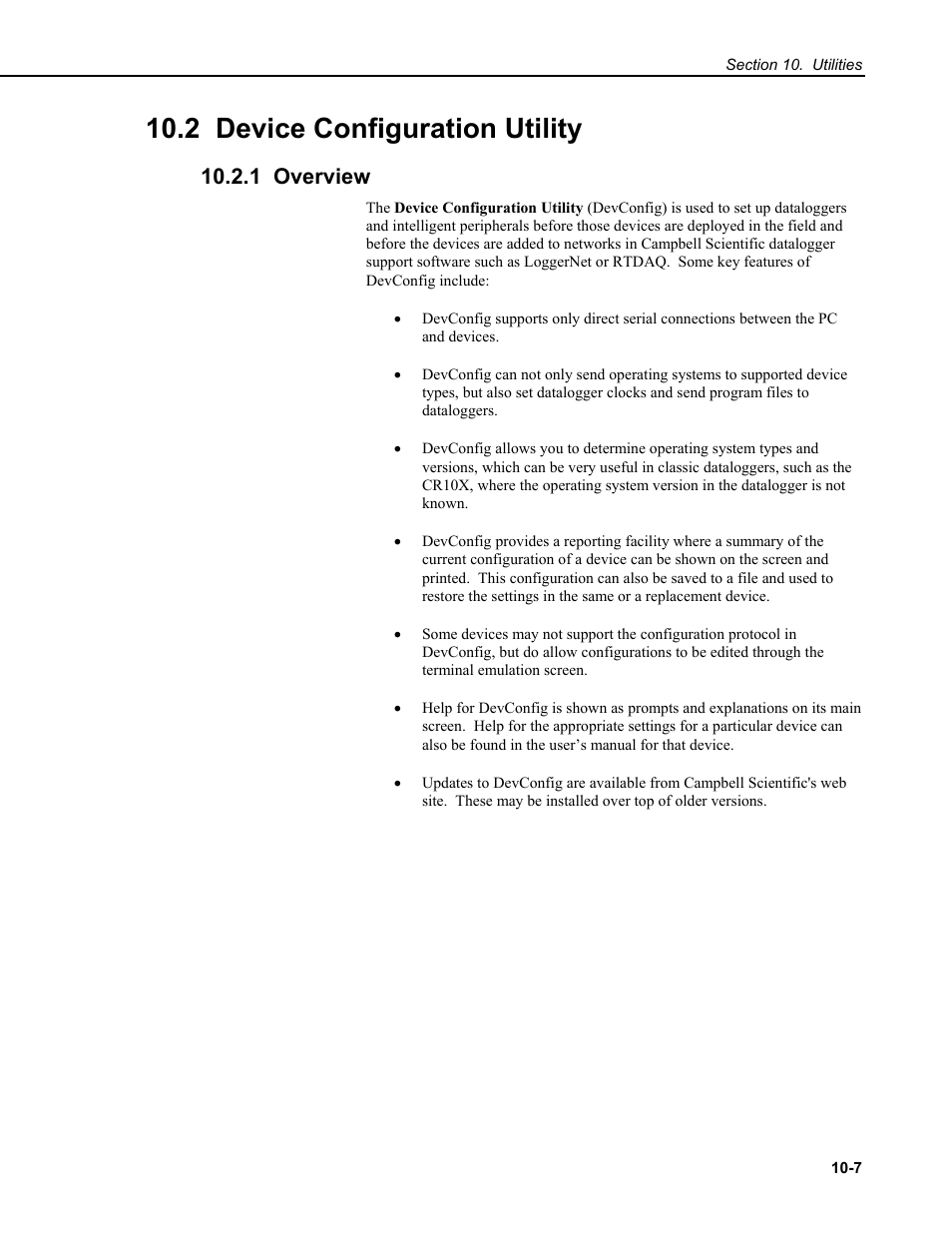 2 device configuration utility, 1 overview | Campbell Scientific RTDAQ Software User Manual | Page 277 / 368