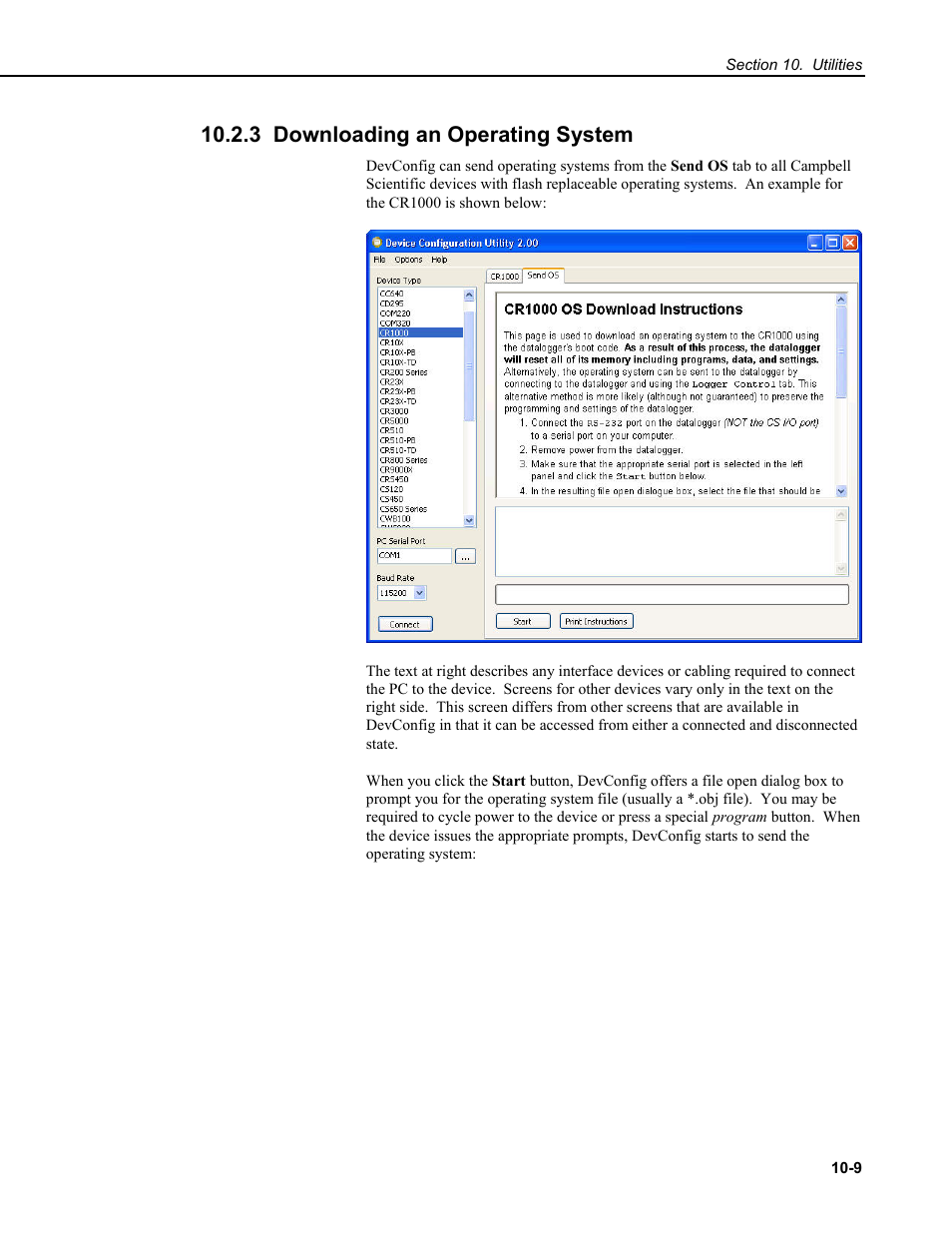 3 downloading an operating system | Campbell Scientific RTDAQ Software User Manual | Page 279 / 368