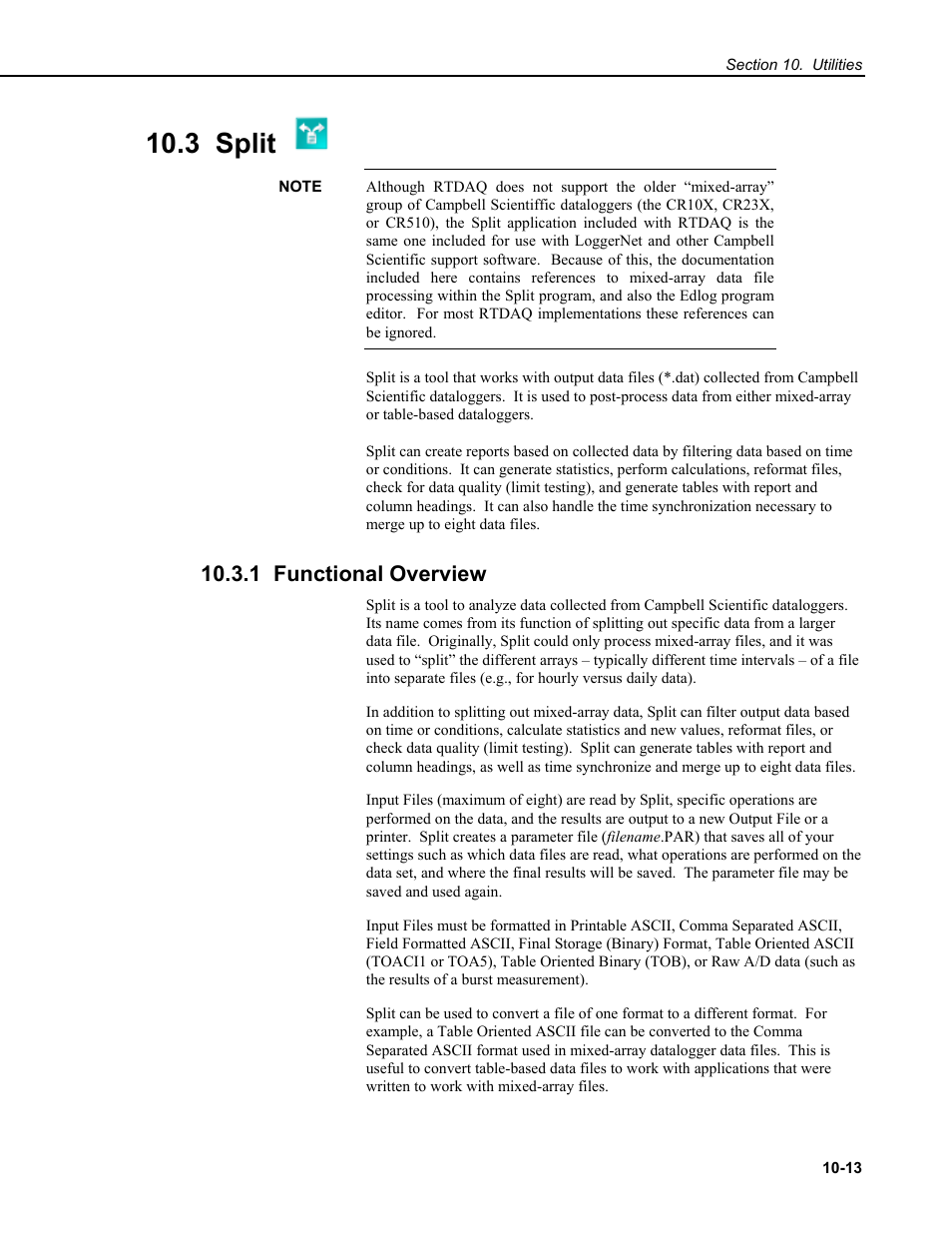 3 split, 1 functional overview | Campbell Scientific RTDAQ Software User Manual | Page 283 / 368