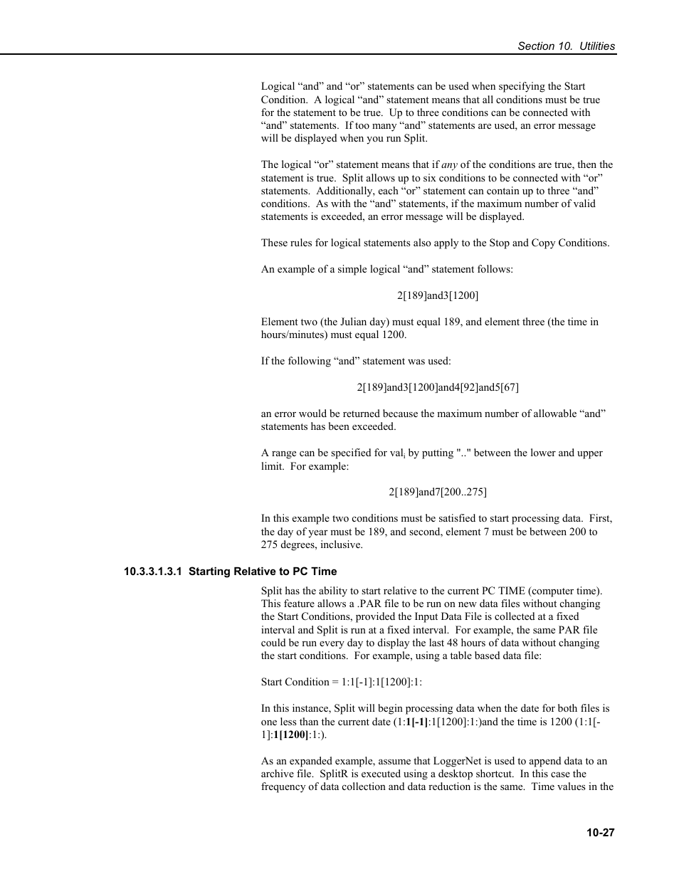 1 starting relative to pc time | Campbell Scientific RTDAQ Software User Manual | Page 297 / 368
