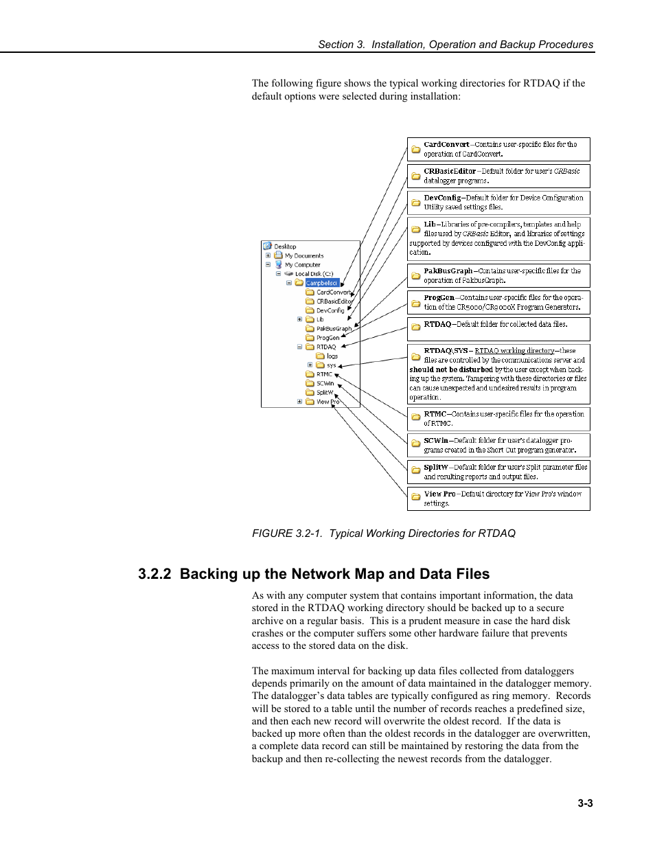 2 backing up the network map and data files | Campbell Scientific RTDAQ Software User Manual | Page 35 / 368