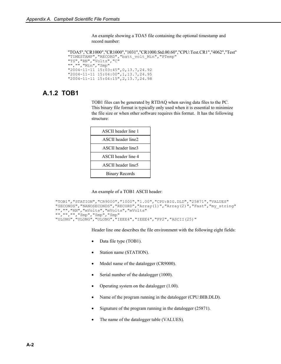 A.1.2 tob1 | Campbell Scientific RTDAQ Software User Manual | Page 358 / 368