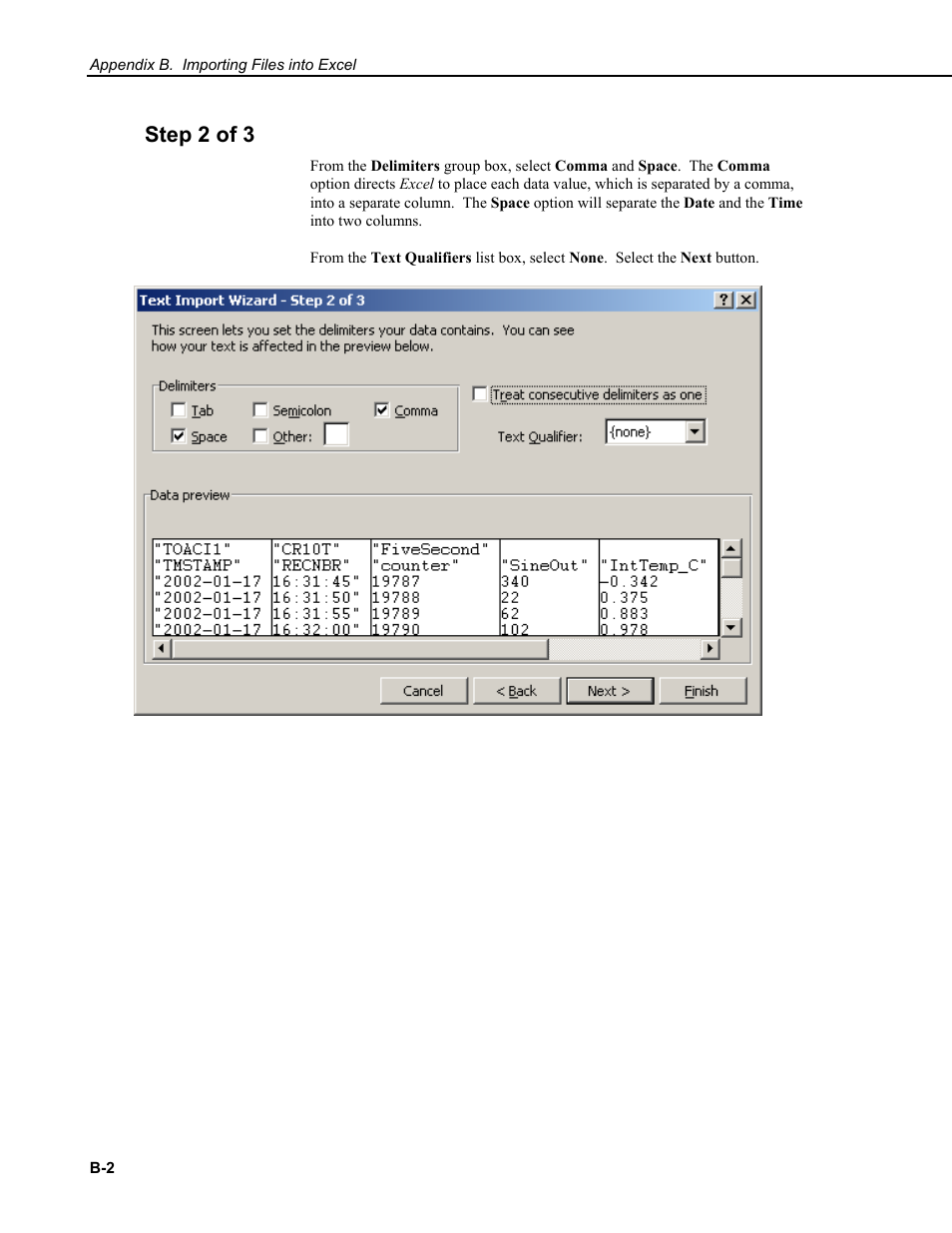 Step 2 of 3 | Campbell Scientific RTDAQ Software User Manual | Page 364 / 368