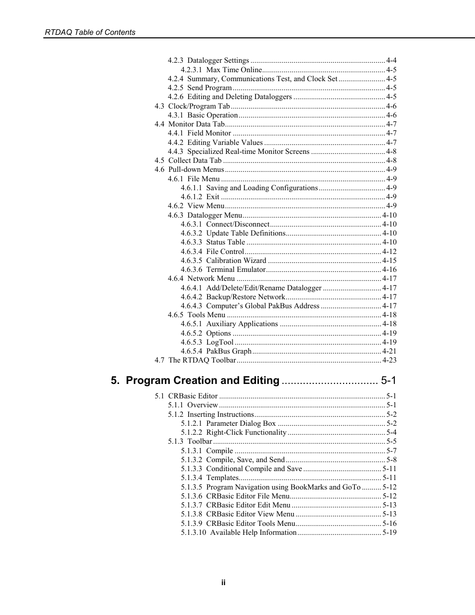 Program creation and editing -1 | Campbell Scientific RTDAQ Software User Manual | Page 6 / 368