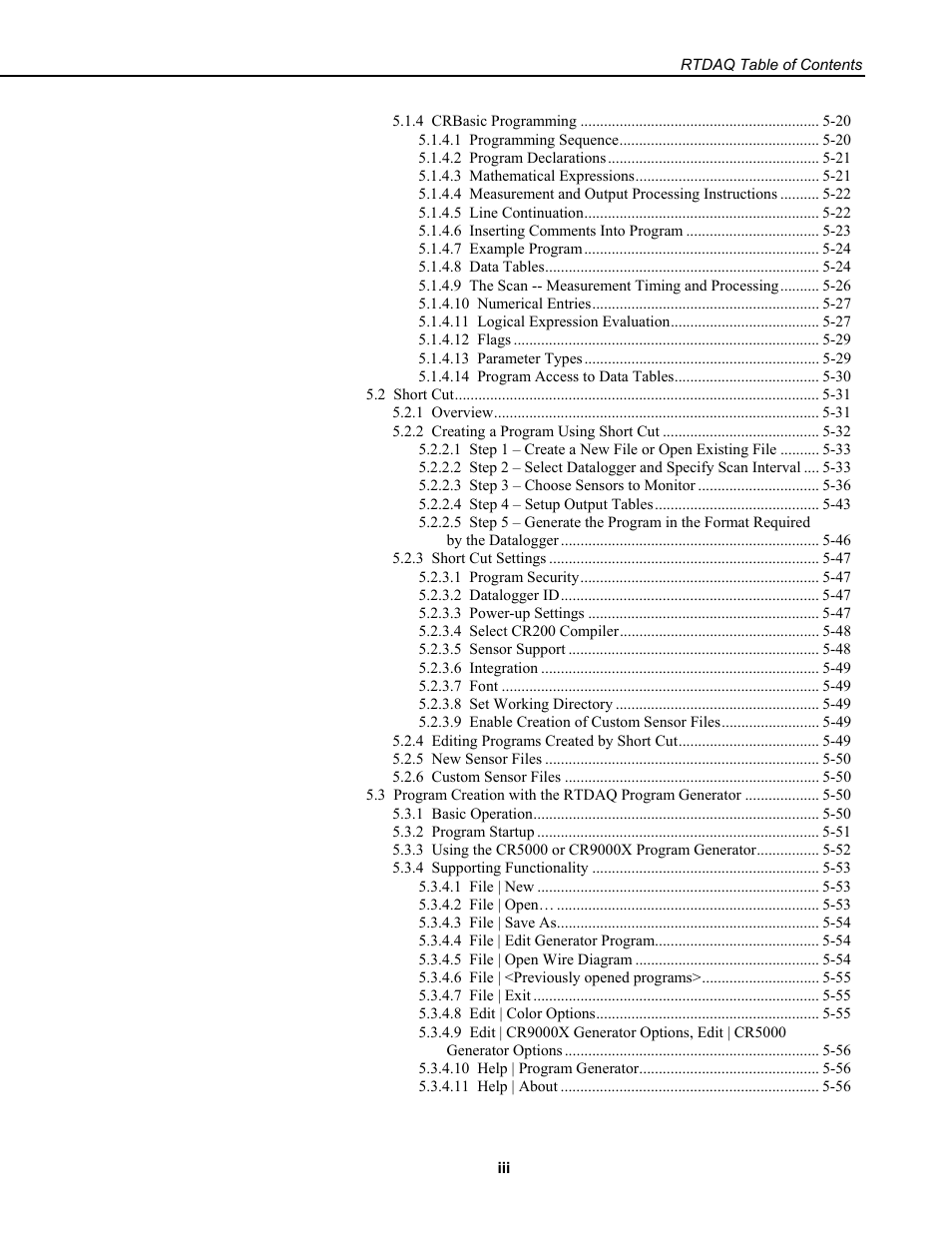 Campbell Scientific RTDAQ Software User Manual | Page 7 / 368