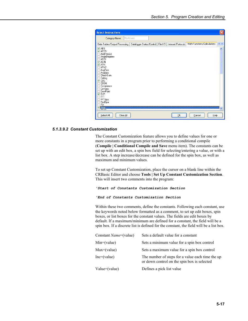 2 constant customization | Campbell Scientific RTDAQ Software User Manual | Page 77 / 368