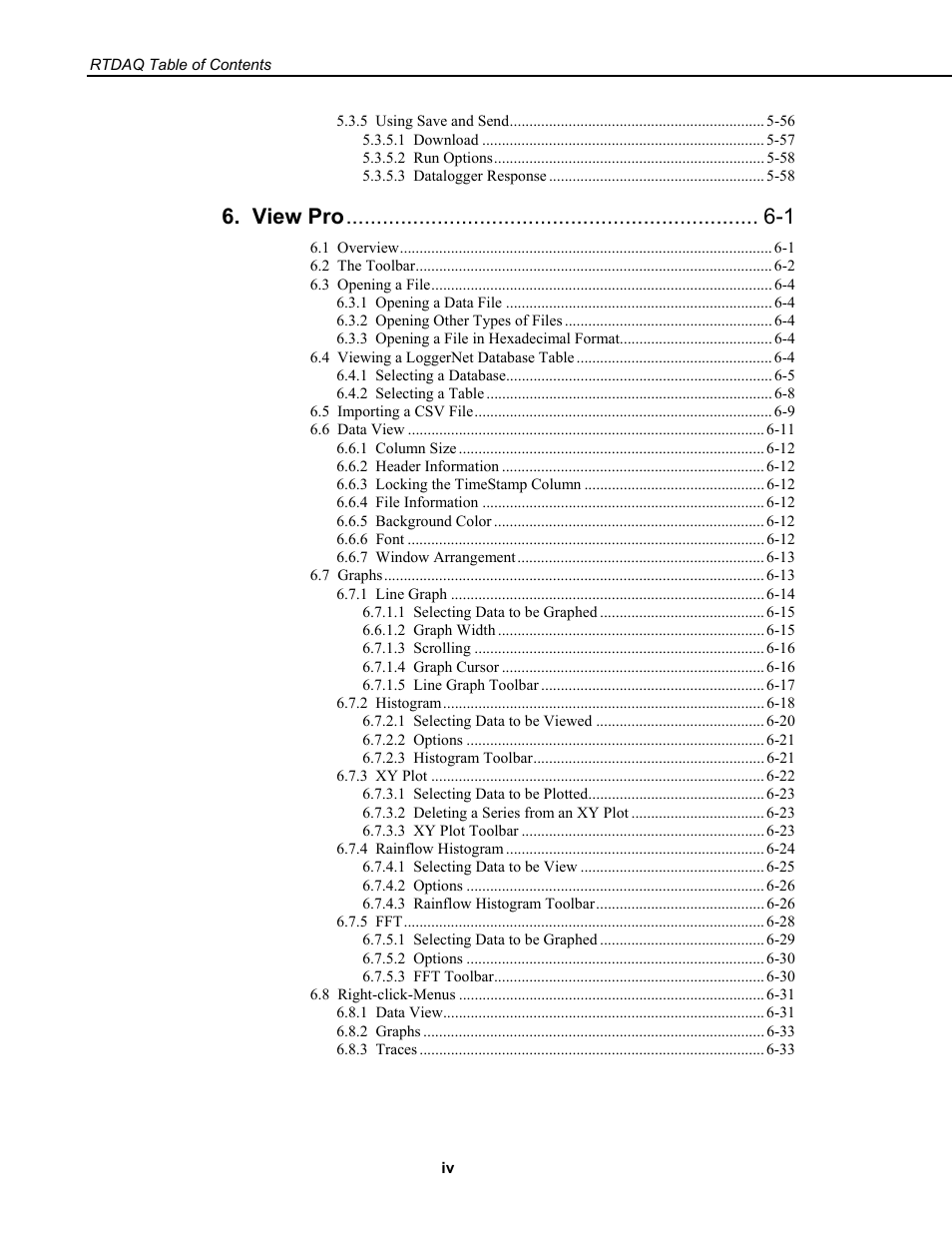 View pro -1 | Campbell Scientific RTDAQ Software User Manual | Page 8 / 368