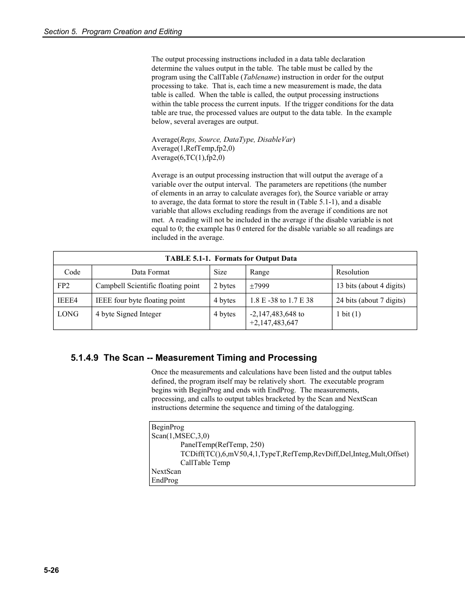 9 the scan -- measurement timing and processing | Campbell Scientific RTDAQ Software User Manual | Page 86 / 368