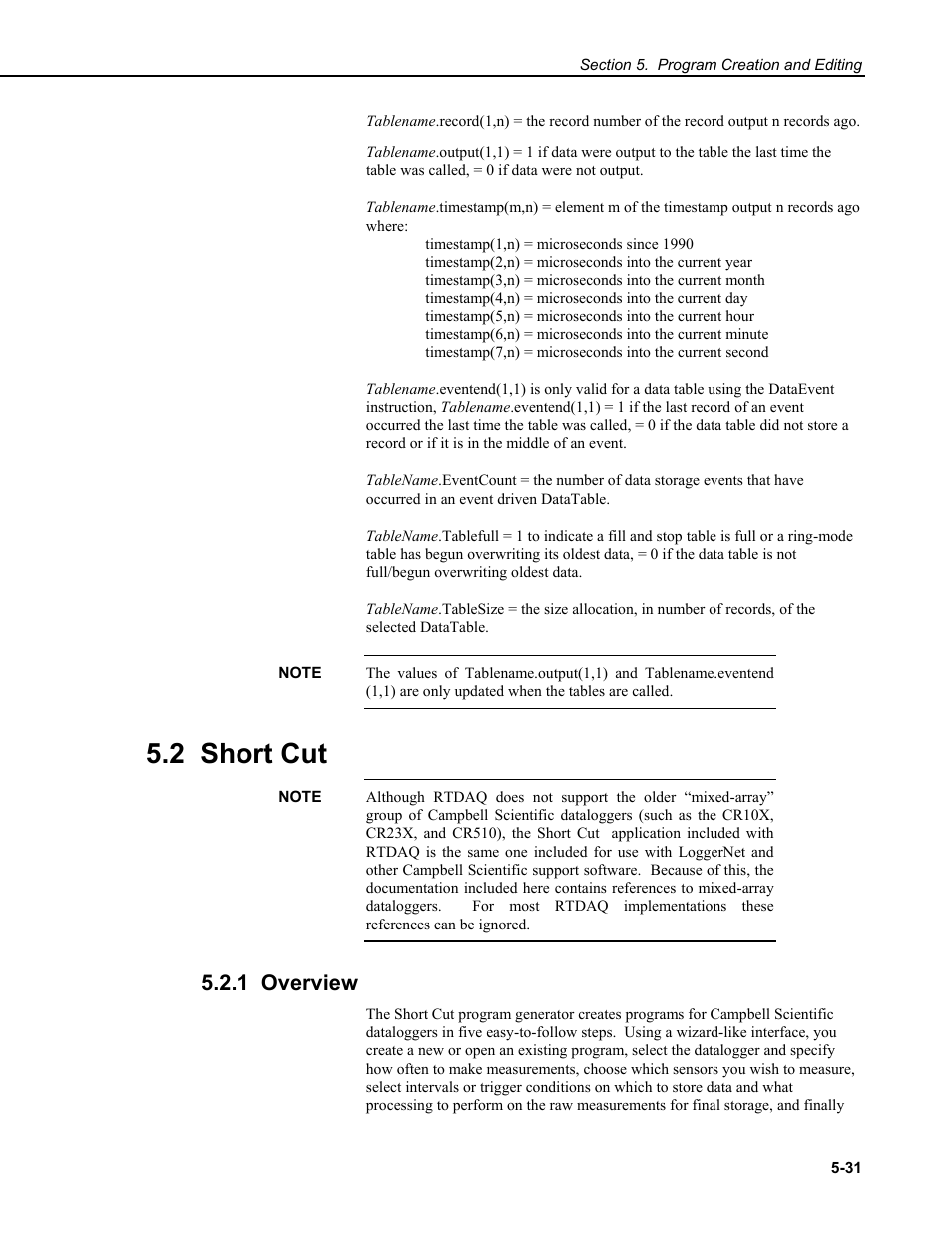 2 short cut, 1 overview | Campbell Scientific RTDAQ Software User Manual | Page 91 / 368