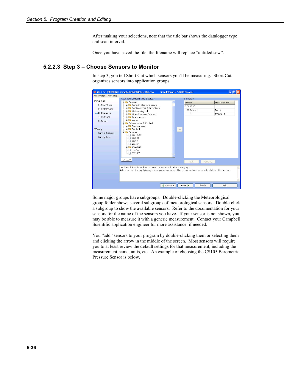 3 step 3 – choose sensors to monitor | Campbell Scientific RTDAQ Software User Manual | Page 96 / 368