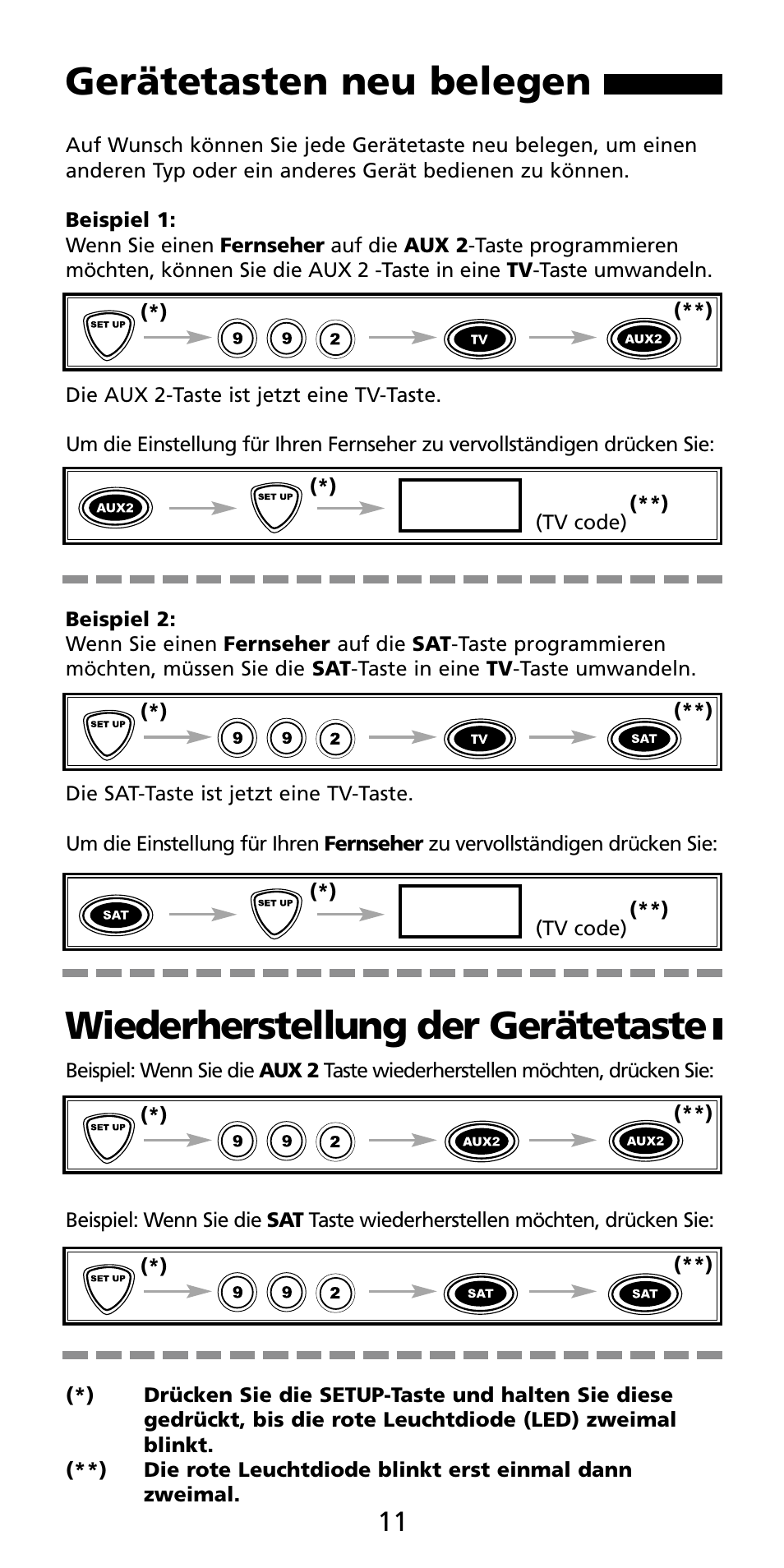 Gerätetasten neu belegen, Wiederherstellung der gerätetaste | Aiwa MF-350 User Manual | Page 11 / 73