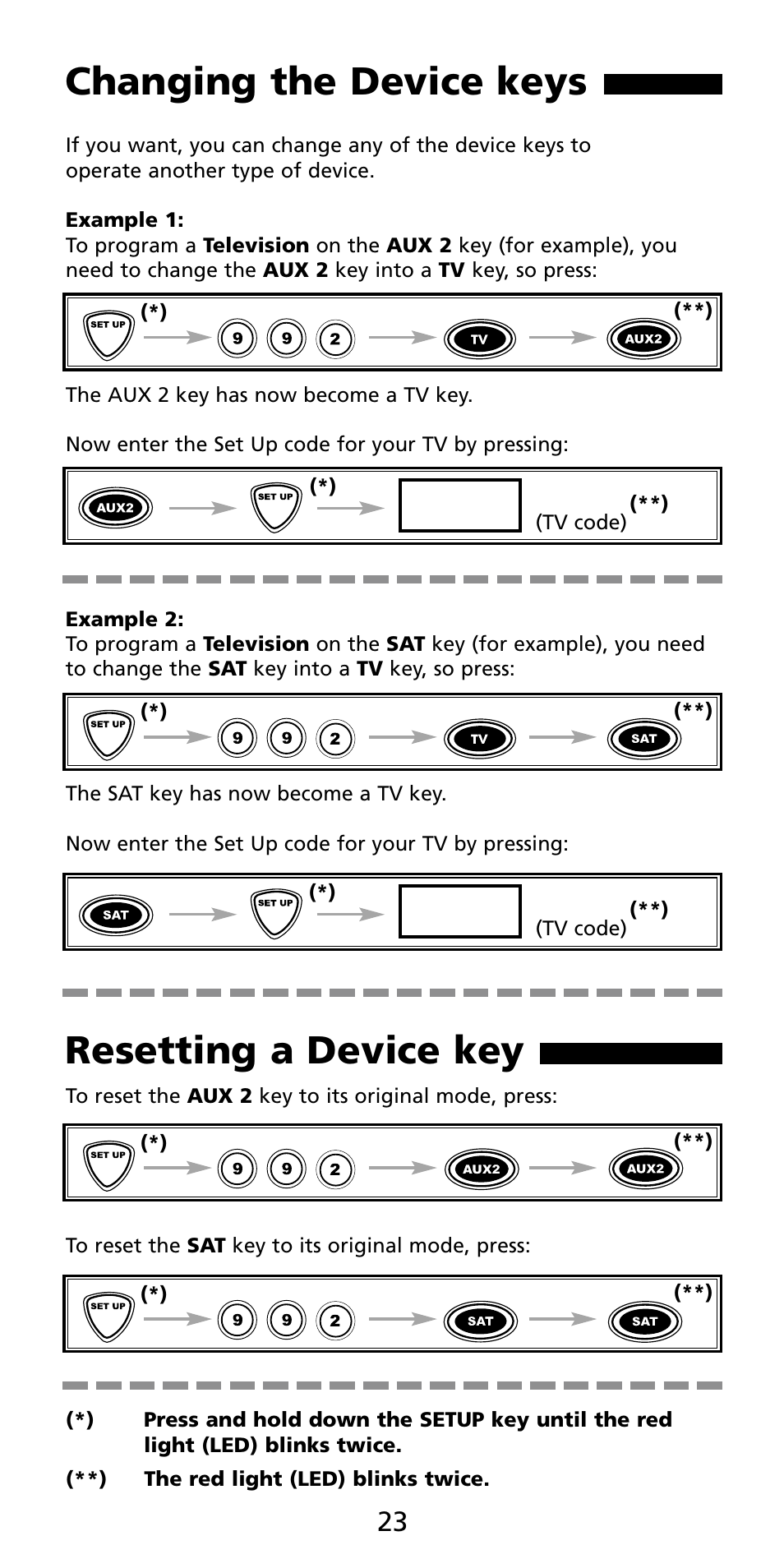 Changing the device keys, Resetting a device key | Aiwa MF-350 User Manual | Page 24 / 73