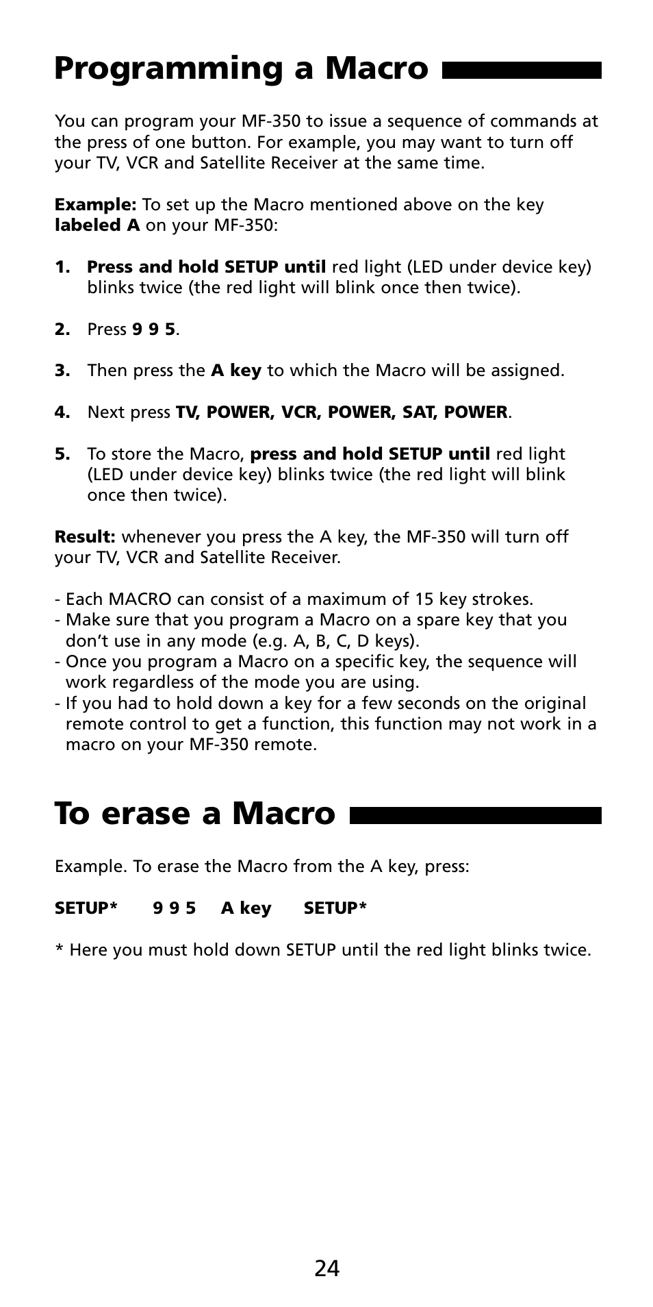 Programming a macro | Aiwa MF-350 User Manual | Page 25 / 73