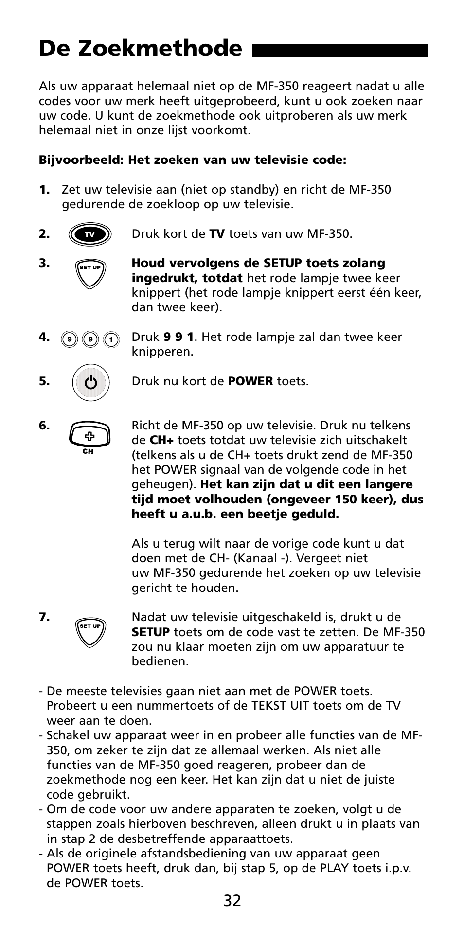 De zoekmethode | Aiwa MF-350 User Manual | Page 33 / 73