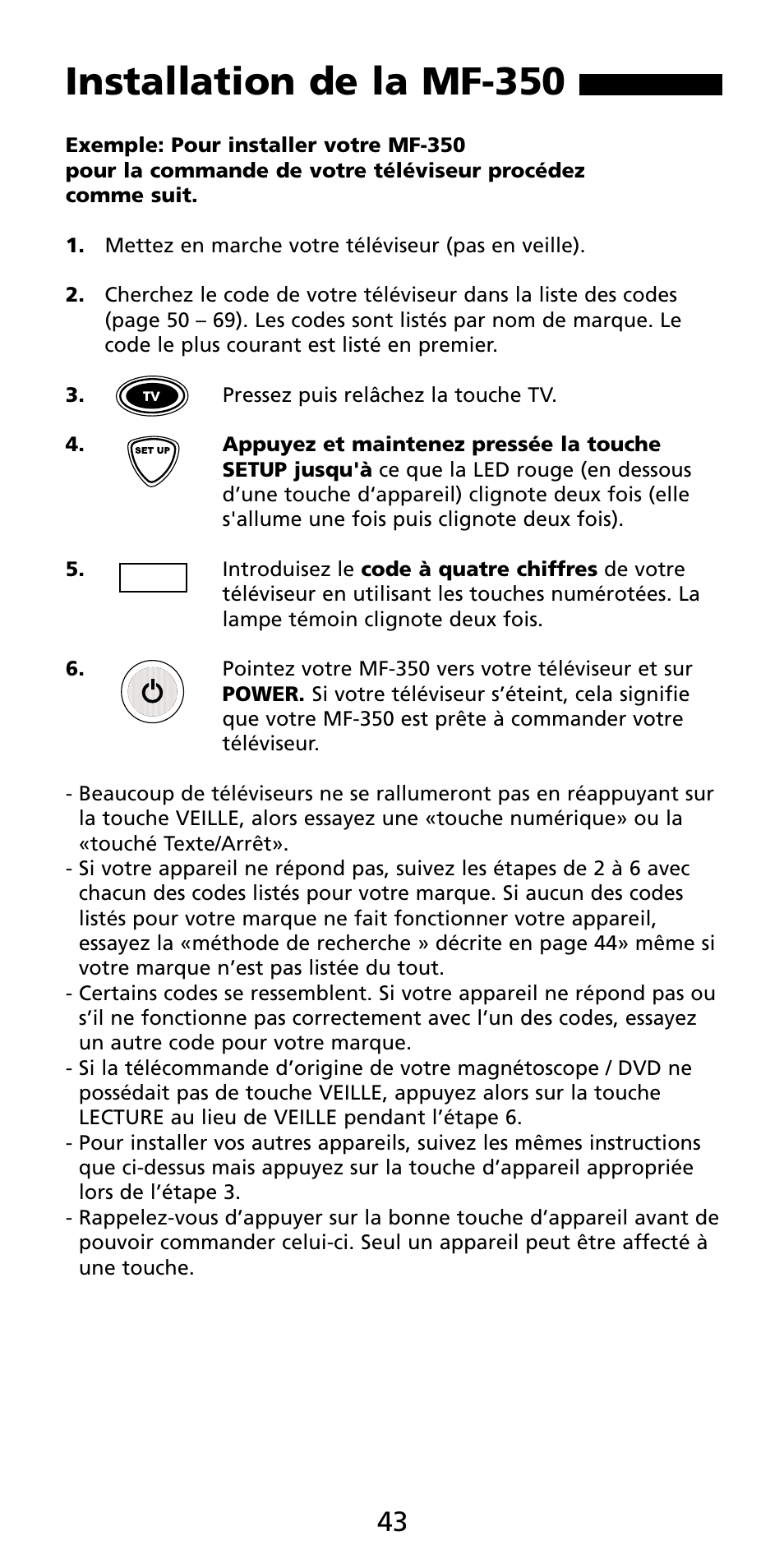 Installation de la mf-350 | Aiwa MF-350 User Manual | Page 44 / 73