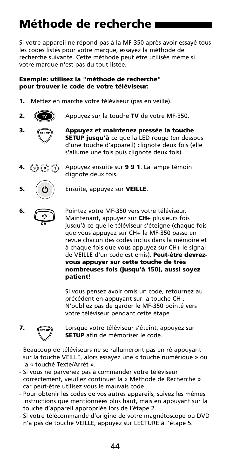 Méthode de recherche | Aiwa MF-350 User Manual | Page 45 / 73