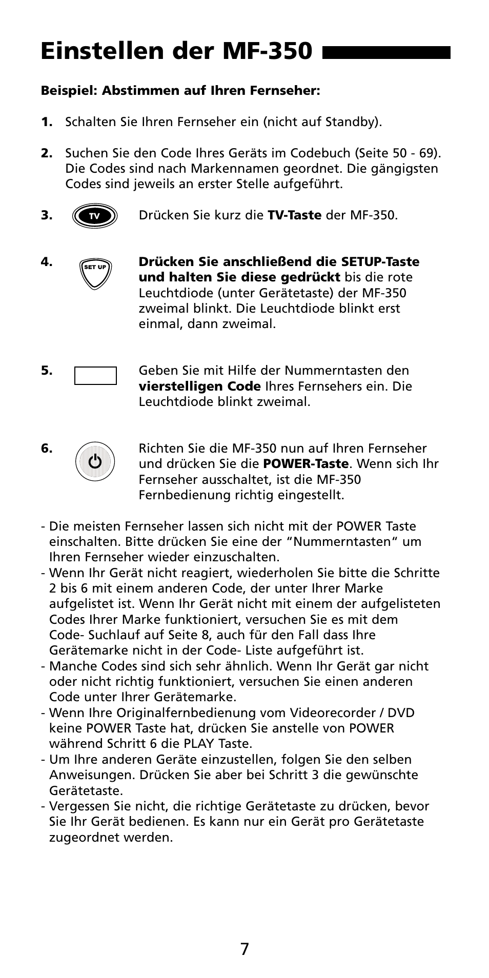 Einstellen der mf-350 | Aiwa MF-350 User Manual | Page 7 / 73