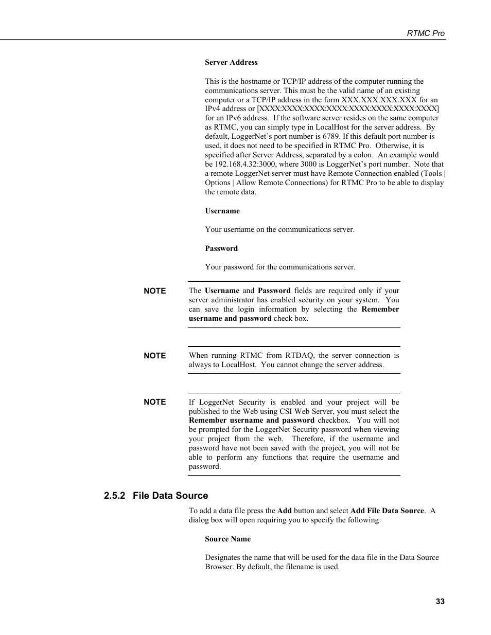 2 file data source, File data source | Campbell Scientific RTMC Pro Real-Time Monitor and Control Professional Software User Manual | Page 39 / 76