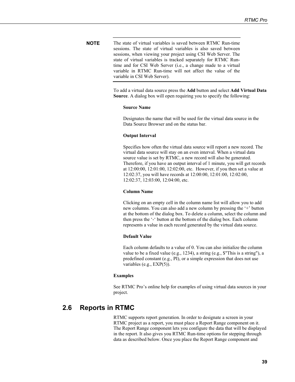 6 reports in rtmc, Reports in rtmc | Campbell Scientific RTMC Pro Real-Time Monitor and Control Professional Software User Manual | Page 45 / 76