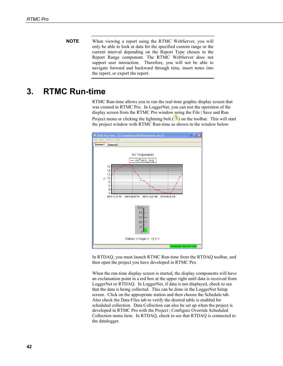 Rtmc run-time | Campbell Scientific RTMC Pro Real-Time Monitor and Control Professional Software User Manual | Page 48 / 76