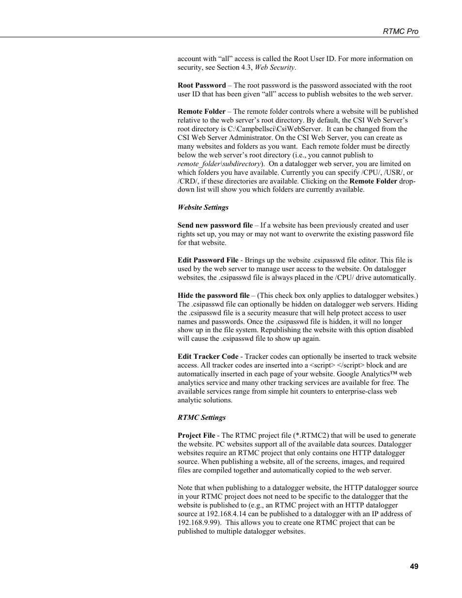 Campbell Scientific RTMC Pro Real-Time Monitor and Control Professional Software User Manual | Page 55 / 76