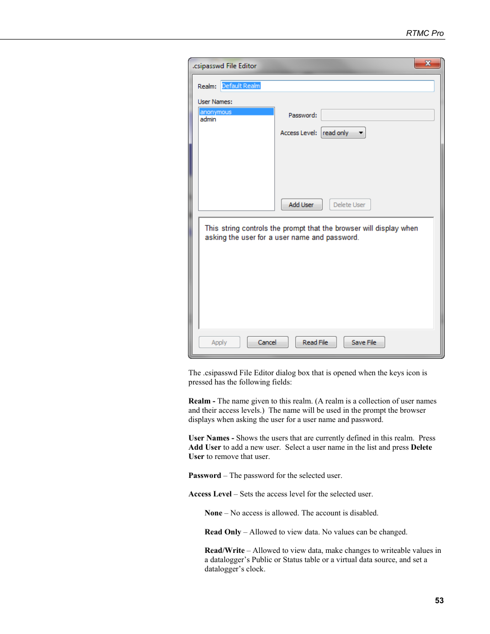 Campbell Scientific RTMC Pro Real-Time Monitor and Control Professional Software User Manual | Page 59 / 76