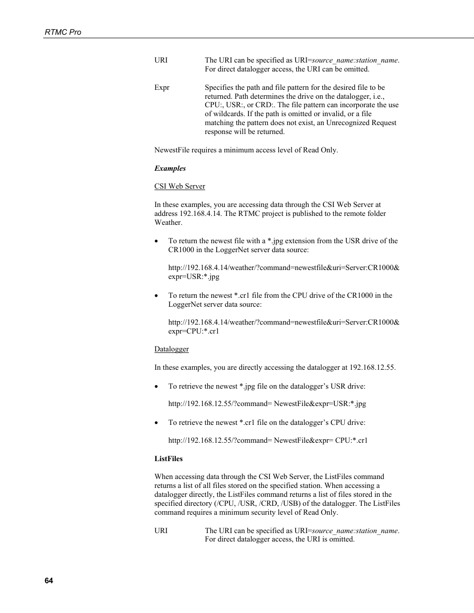 Campbell Scientific RTMC Pro Real-Time Monitor and Control Professional Software User Manual | Page 70 / 76