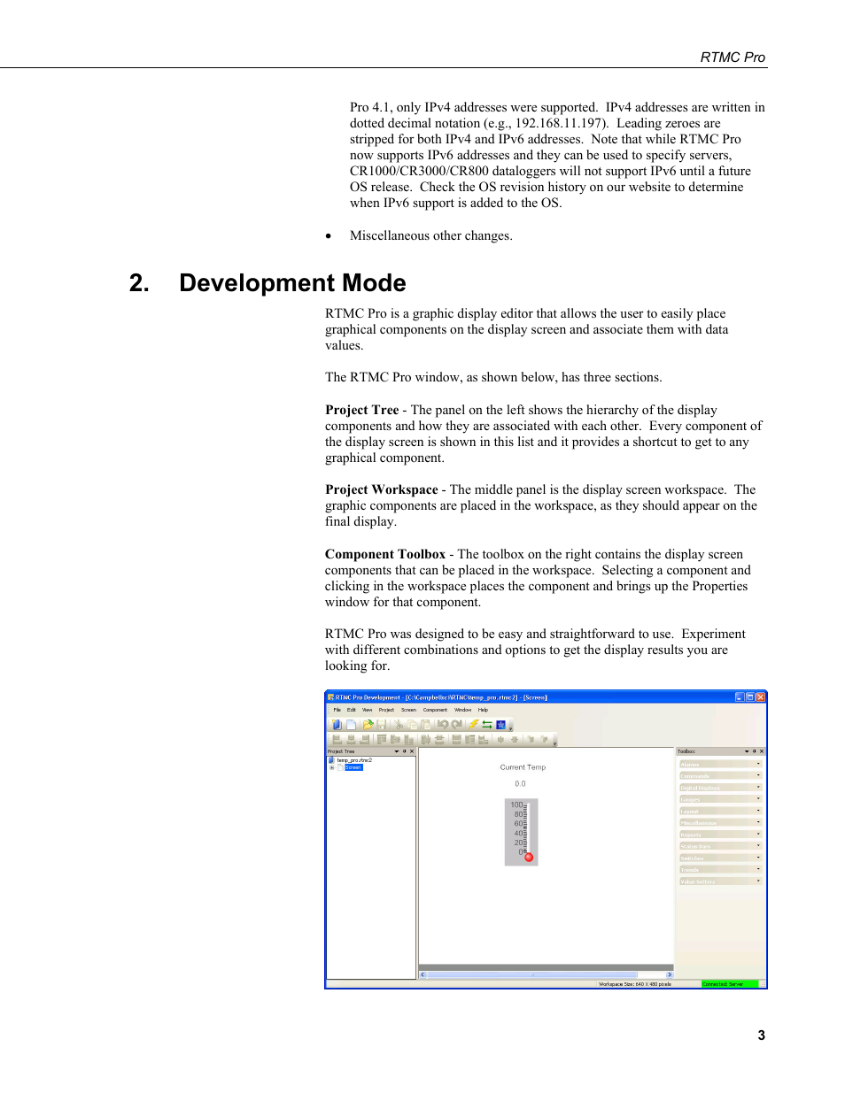 Development mode | Campbell Scientific RTMC Pro Real-Time Monitor and Control Professional Software User Manual | Page 9 / 76