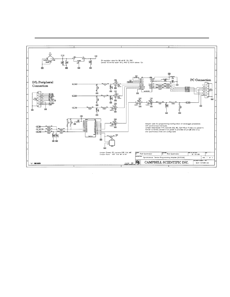 Appendix b. schematic | Campbell Scientific SC532A CS I/O Peripheral to RS-232 Interface User Manual | Page 13 / 18