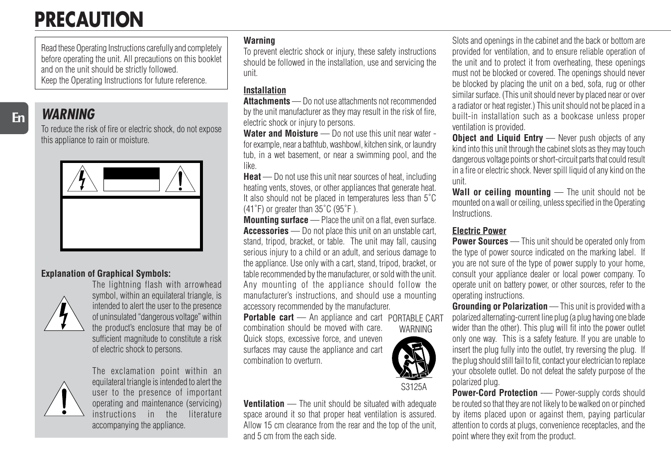 Precaution, Warning | Aiwa XR-DV700 User Manual | Page 2 / 40
