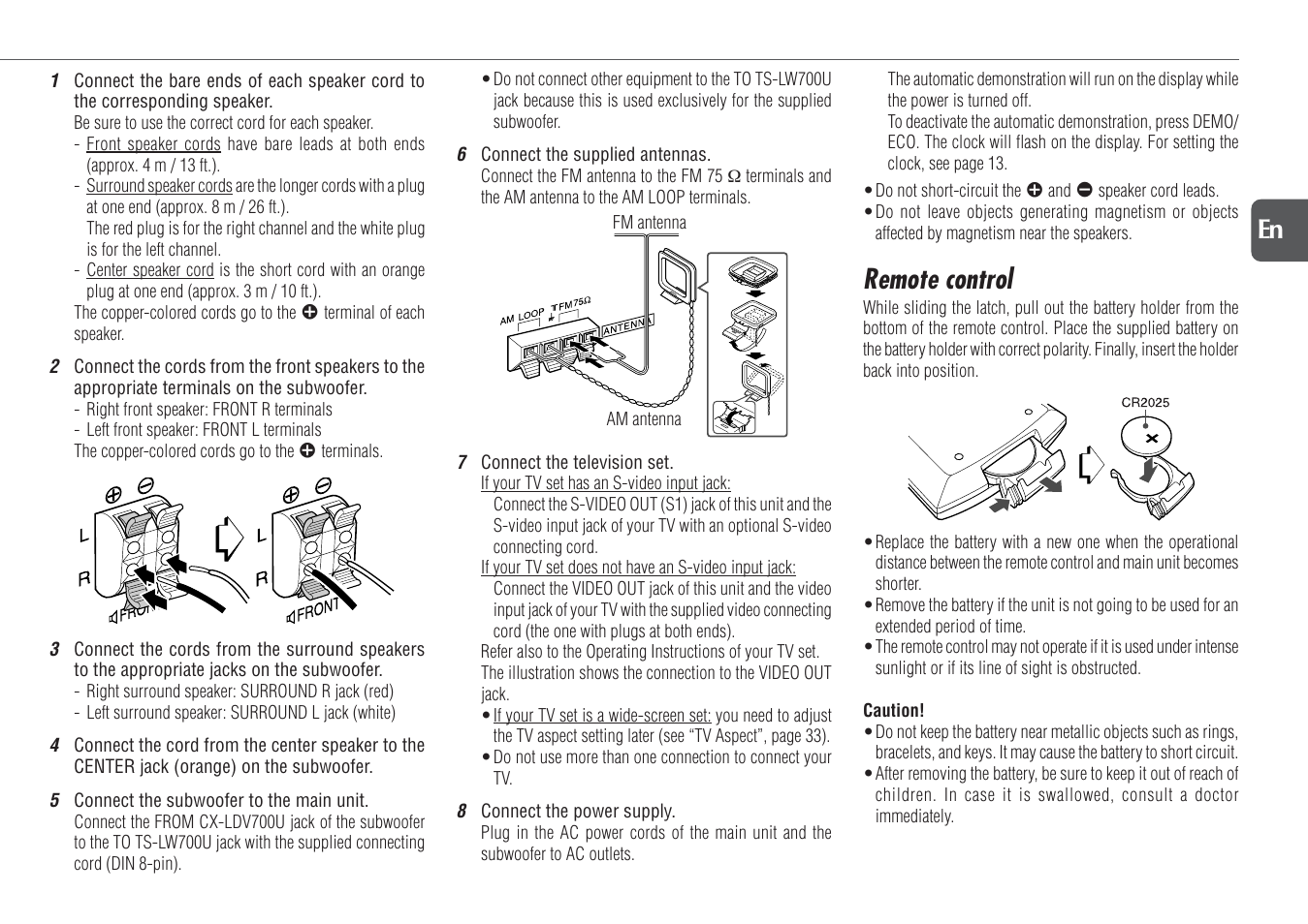 Remote control | Aiwa XR-DV700 User Manual | Page 7 / 40