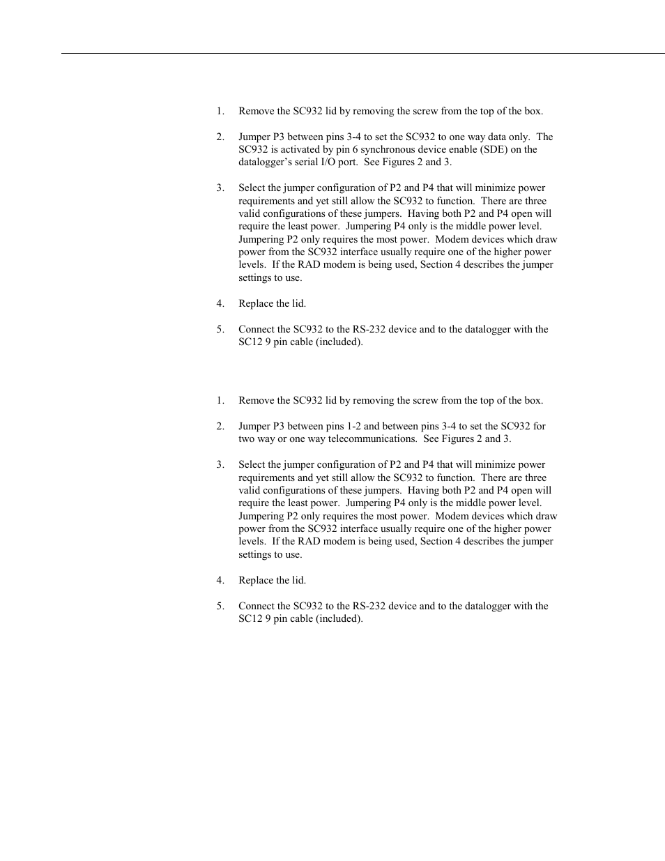 2 one way communication, 3 two way or one way communication | Campbell Scientific SC932 9-Pin to RS-232-DCE Interface User Manual | Page 8 / 16